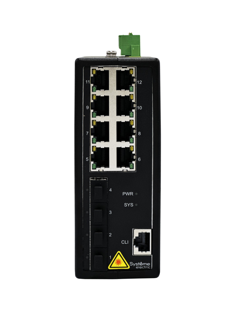 Управляемый промышленный коммутатор Ethernet L2+, 8x10/100/1000BaseT, 4x1000BaseX SFP