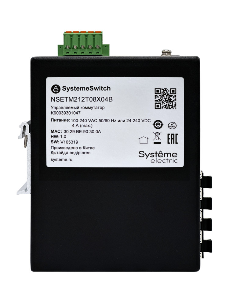 Управляемый промышленный коммутатор Ethernet L2+, 8x10/100/1000BaseT, 4x1000BaseX SFP