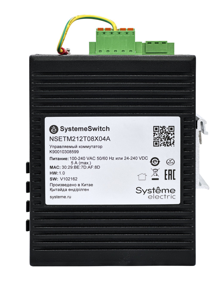 Управляемый промышленный коммутатор Ethernet L2, 8x10/100/1000BaseT, 4x100/1000BaseX SFP