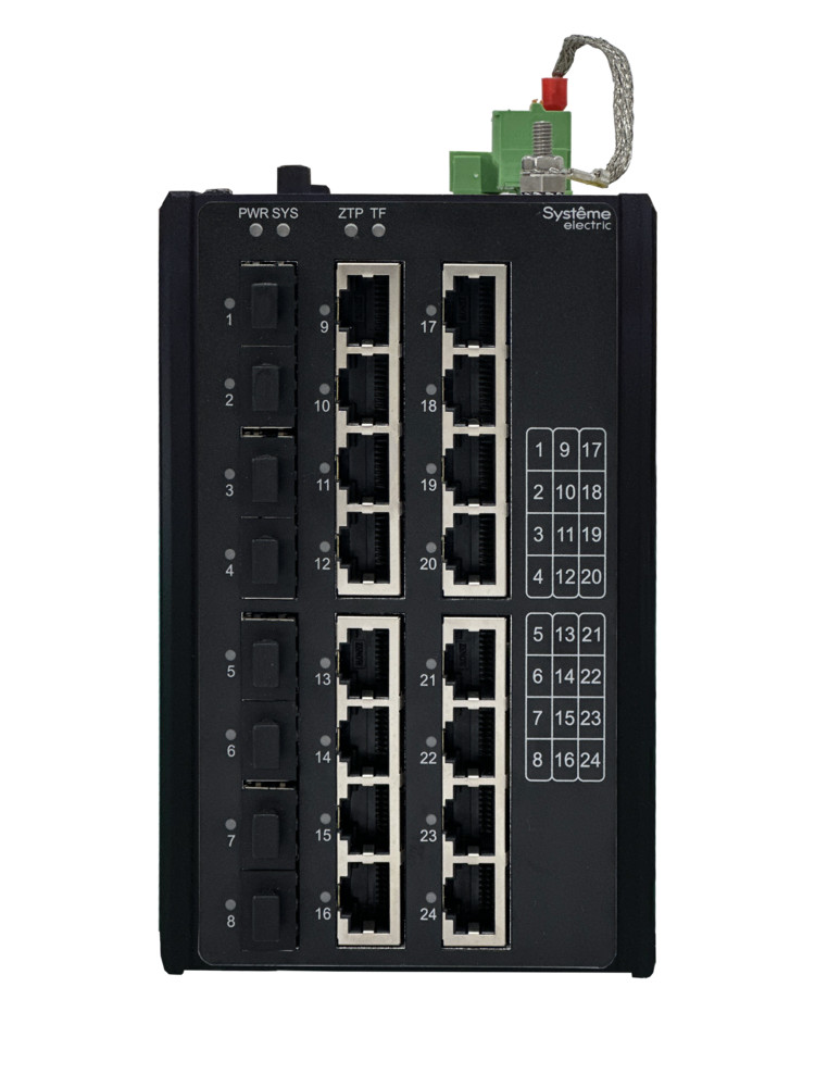 Управляемый промышленный коммутатор Ethernet L3, 16x10/100/1000BaseT, 8x100/1000/2500BaseX SFP