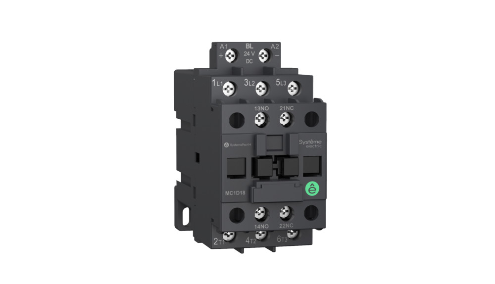 КОНТАКТОР MC1D 3P 18A НО+НЗ 24VDC С ПОНИЖЕННЫМ ТОКОМ ПОТРЕБЛЕНИЯ КАТУШКИ