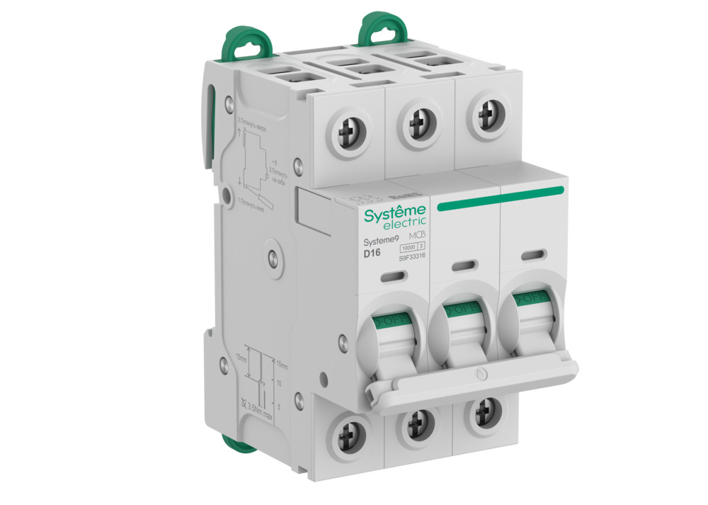 Systeme9 Автоматический выключатель (АВ) D 16A 3P 10kA 400В