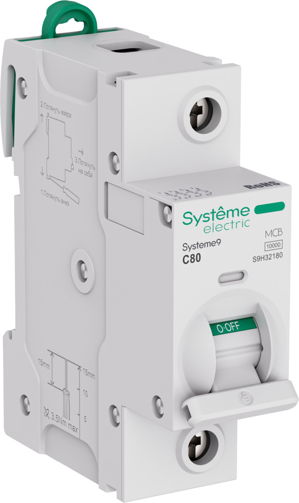 Systeme9 Автоматический выключатель (АВ) 27мм C 80A 1P 10 kA 230В