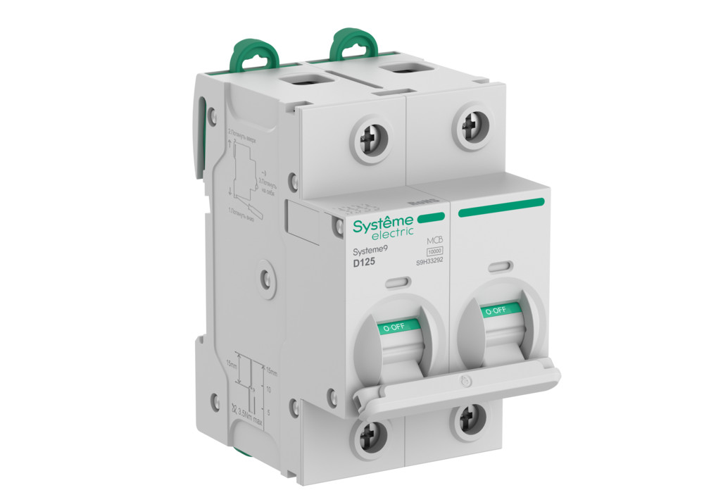 Systeme9 Автоматический выключатель (АВ) 27мм D 125A 2P 10 kA 400В