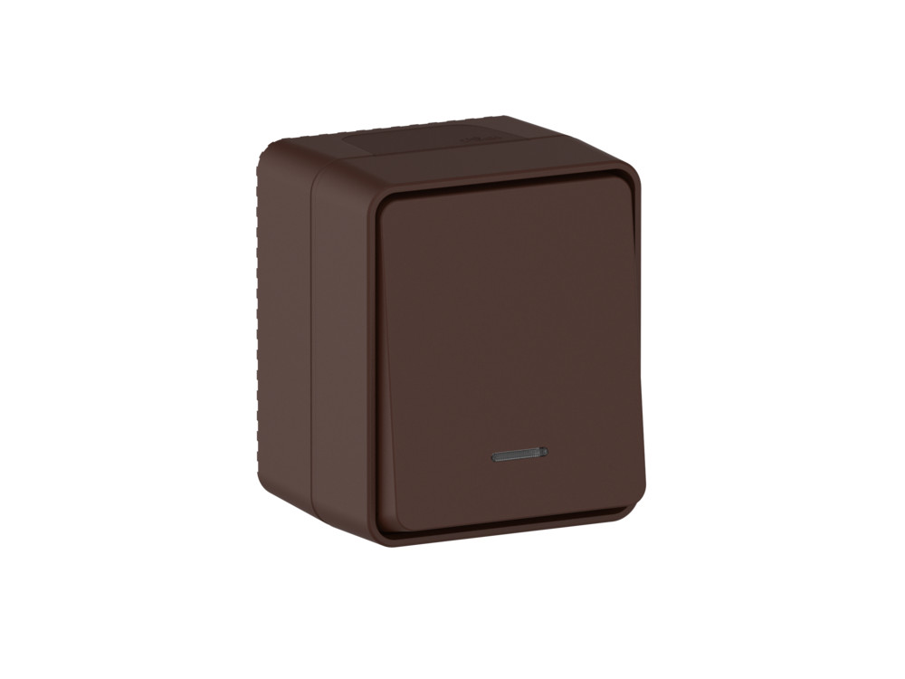 Выключатель "AtlasDеsign" IP54 О/У 1кл. с подсв. (250В, 10АХ)