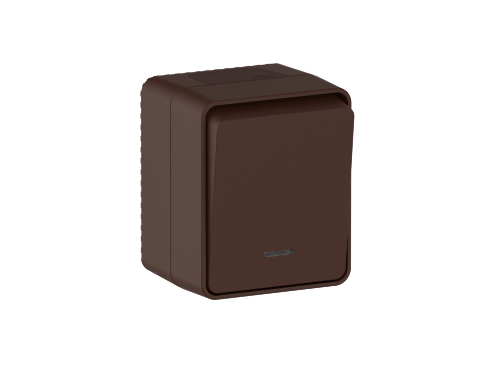 Выключатель "AtlasDеsign" IP54 О/У 1кл. с подсв. (250В, 10АХ)