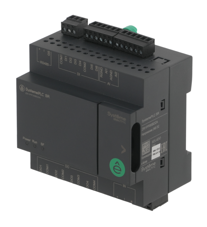Интеллектуальное реле SR1; 24 VDC; 12 IO: 6 DI, 4 DO (реле); 2 AI; 1xRS485