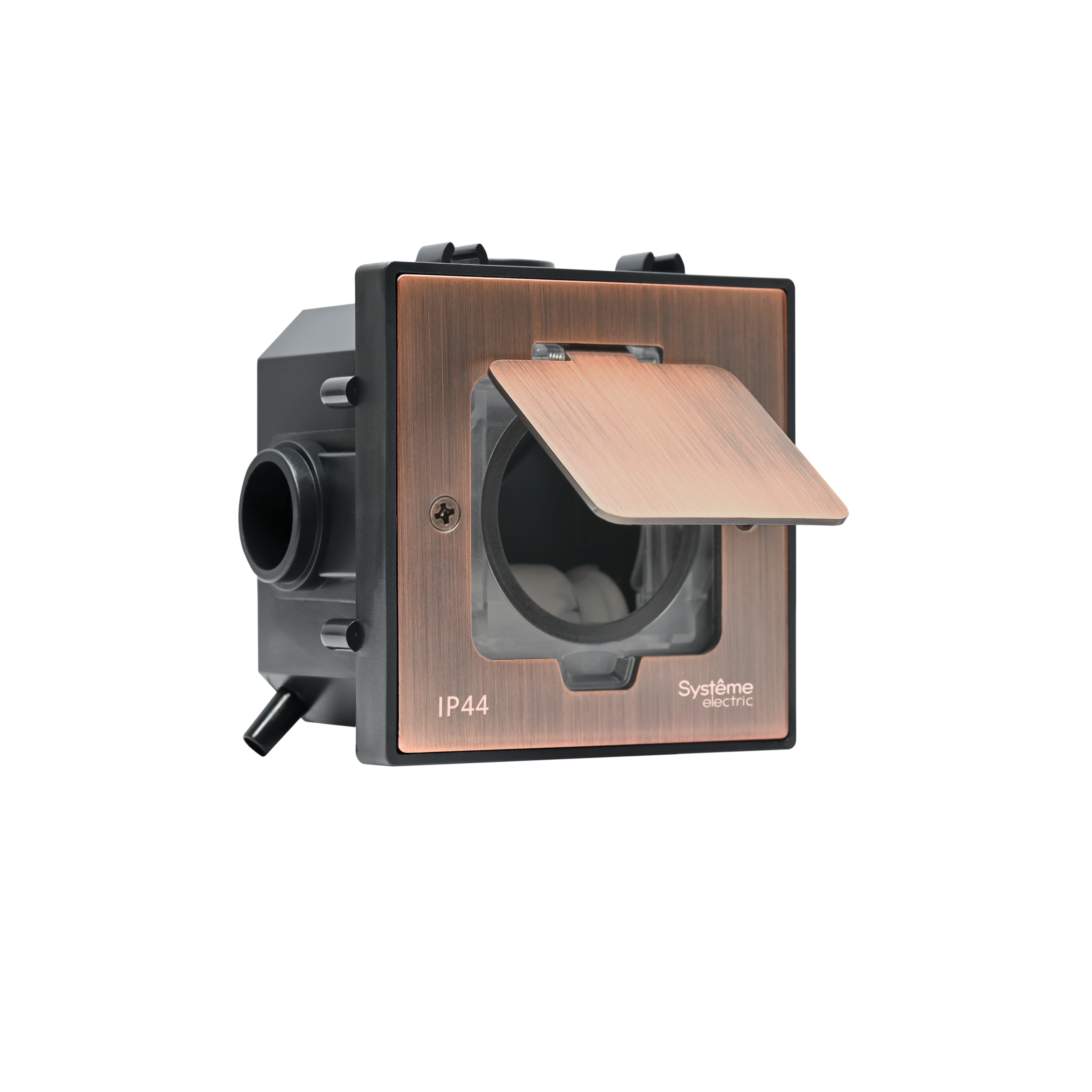 MultiDesk Лючок на 2 модуля IP44 с монтажной коробкой для бетонных полов МЕДЬ, тип MDK20