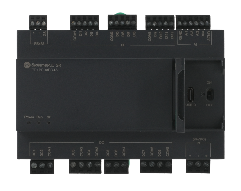 Интеллектуальное реле SR1; 24 VDC; 24 IO: 12 DI, 8 DO (реле); 4 AI; 1xRS485