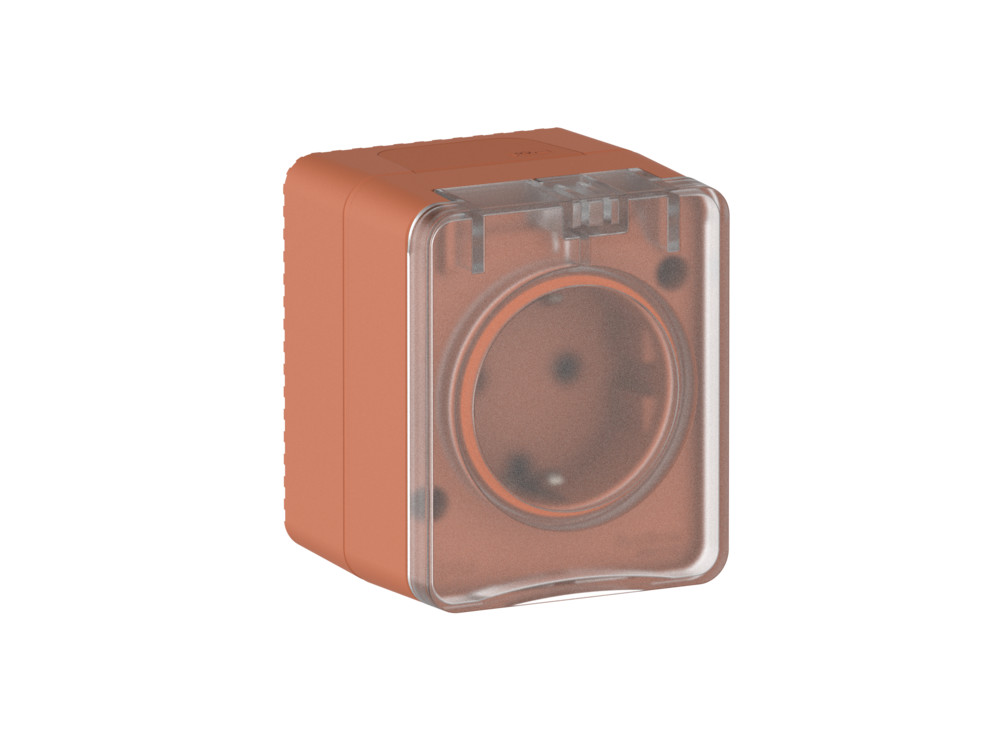 Розетка "AtlasDеsign" IP54 О/У с ЗазК. 1м. (250В,16А, защит.шторки)