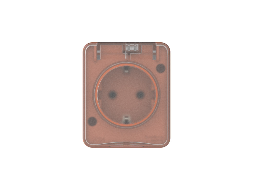 Розетка "AtlasDеsign" IP54 О/У с ЗазК. 1м. (250В,16А, защит.шторки)