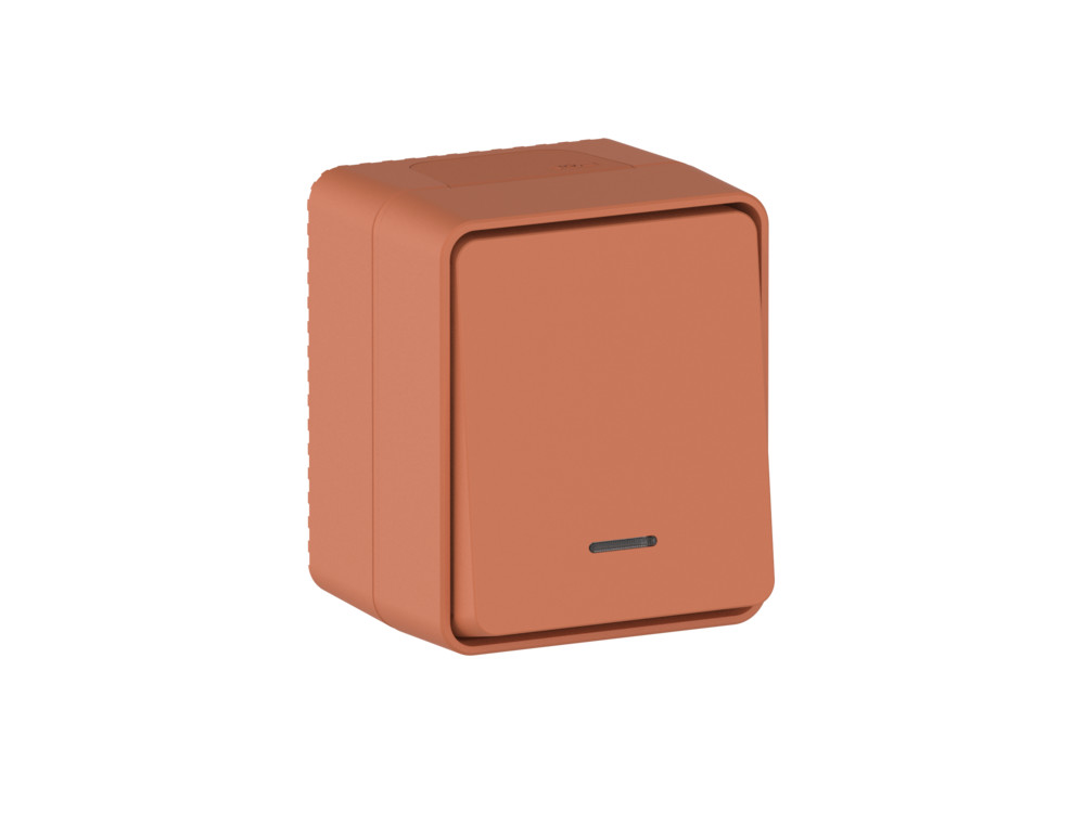 Выключатель "AtlasDеsign" IP54 О/У 1кл. с подсв. (250В, 10АХ)