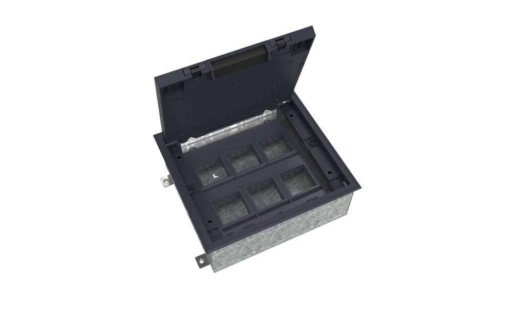 MultiDesk Люк на 12 модулей IP40 для бетонных полов с монтажной коробкой, тип MDK10