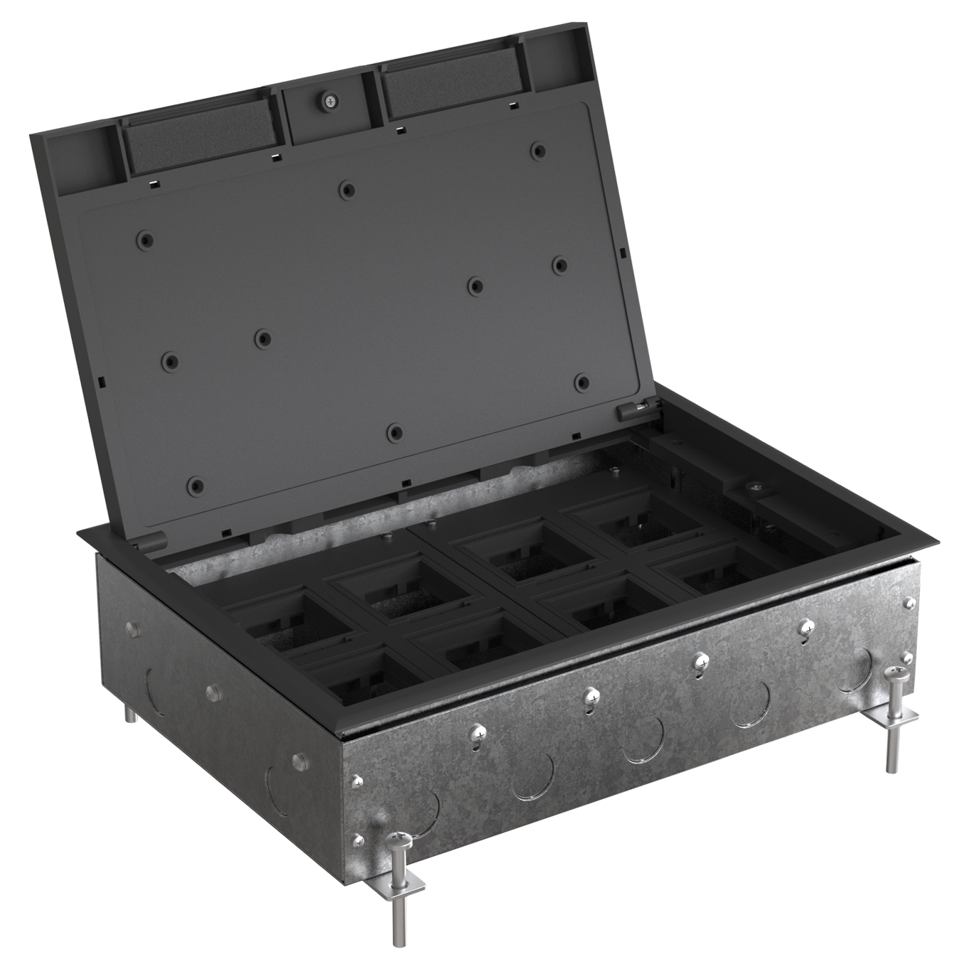 MultiDesk Люк на 16 модулей IP40 для бетонных полов с монтажной коробкой, тип MDK10