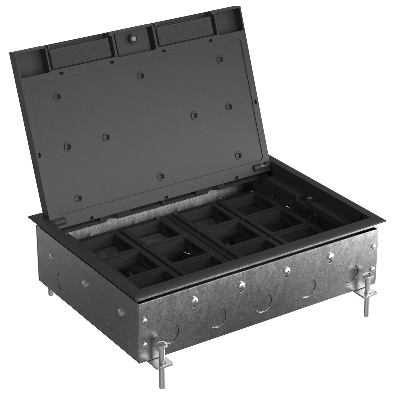MultiDesk Люк на 24 модулей IP40 для бетонных полов с монтажной коробкой, тип MDK10