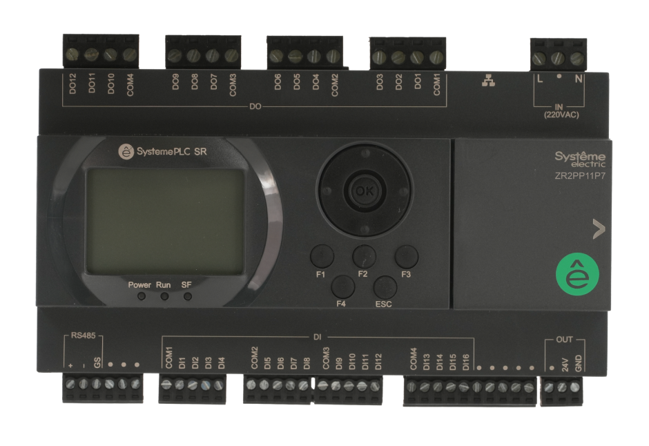 Интеллектуальное реле SR2; 220 VAC; дисплей; 28 IO: 16 DI, 12 DO (реле); 1xRS485, 1xRJ45