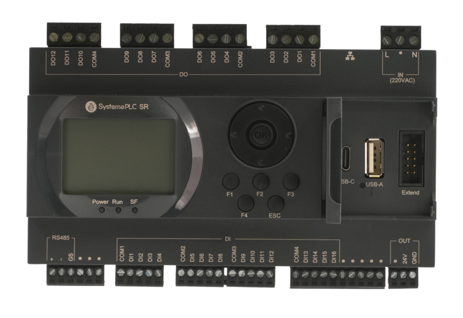 Интеллектуальное реле SR2; 220 VAC; дисплей; 28 IO: 16 DI, 12 DO (реле); 1xRS485, 1xRJ45