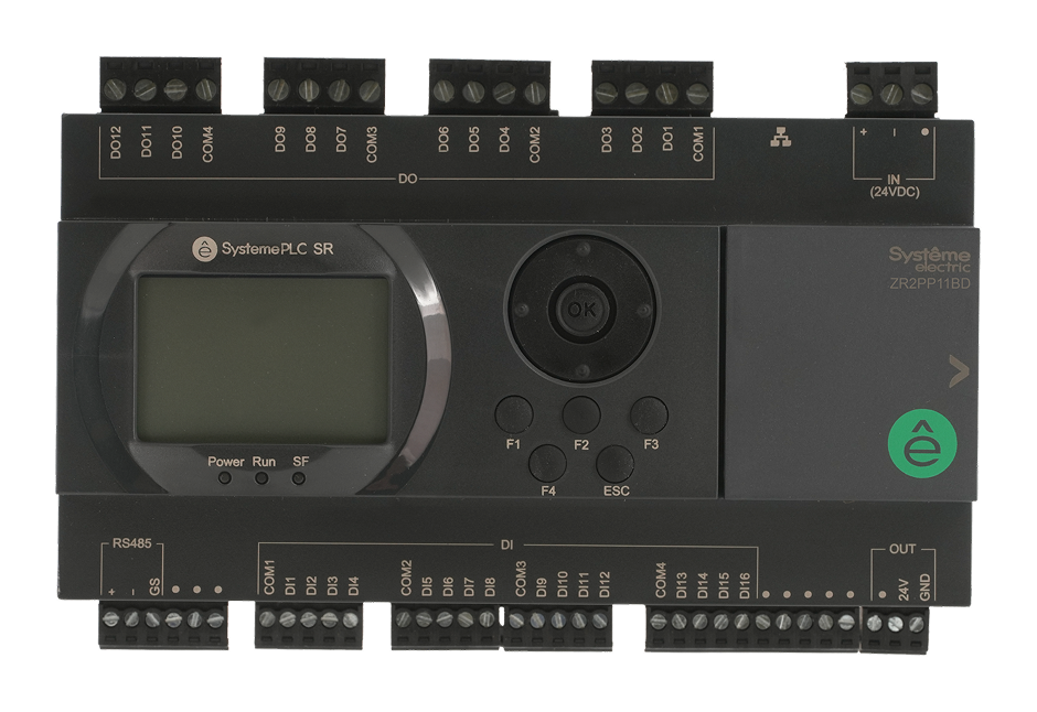 Интеллектуальное реле SR2; 24 VDC; дисплей; 28 IO: 16 DI, 12 DO (реле); 1xRS485, 1xRJ45