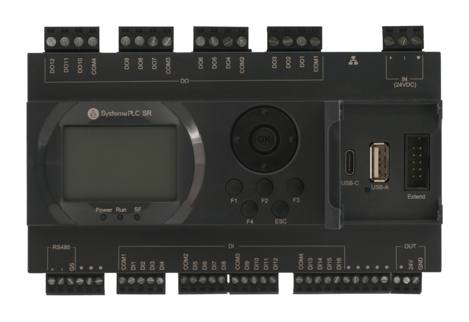 Интеллектуальное реле SR2; 24 VDC; дисплей; 28 IO: 16 DI, 12 DO (реле); 1xRS485, 1xRJ45