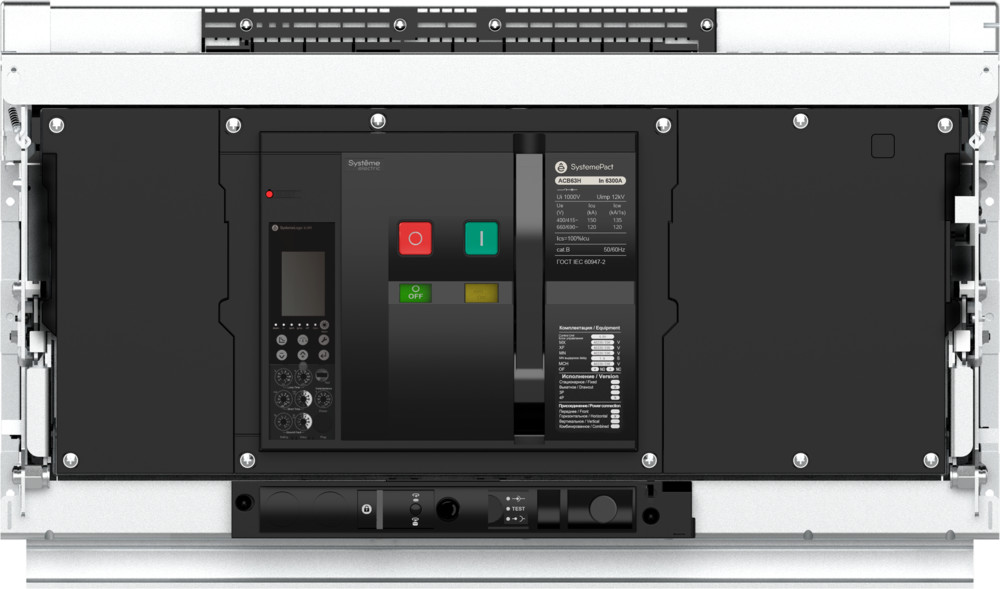 ВОЗДУШНЫЙ АВТ.ВЫКЛ.SYSTEMEPACT ACB63H 6300A 3P 6.0H ВЫК,ВП MCH+MX+XF AC230V