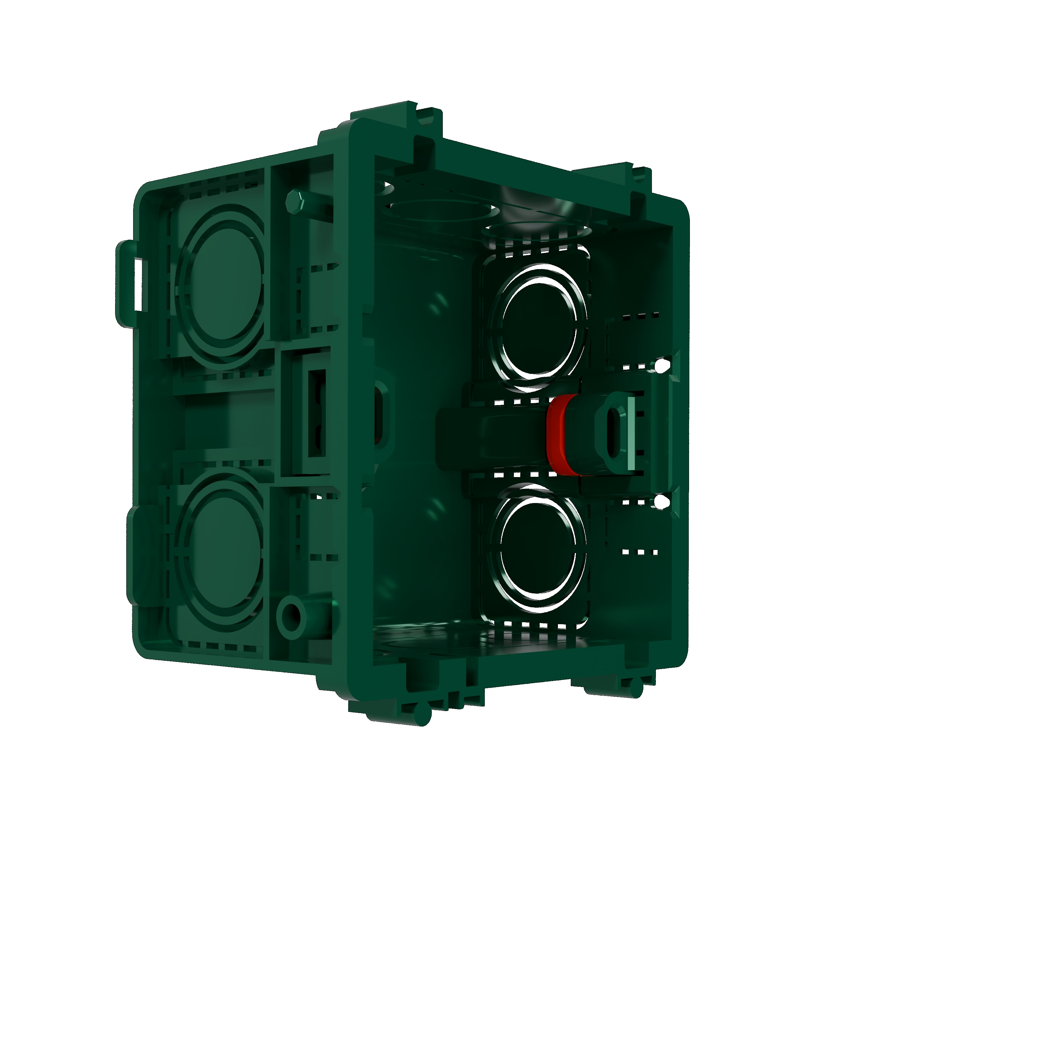 Systeme Infinity, Коробка установочная 86х86 мм, стыкуемая, для сплошных стен, Зеленый