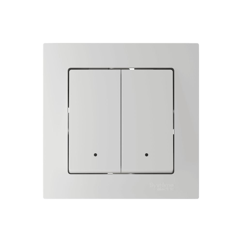 ATLASDESIGN SMART 2-кл. ВЫКЛЮЧАТЕЛЬ с подсв., Zigbee, сх.5, L+N, 10А, мех., БЕЛЫЙ