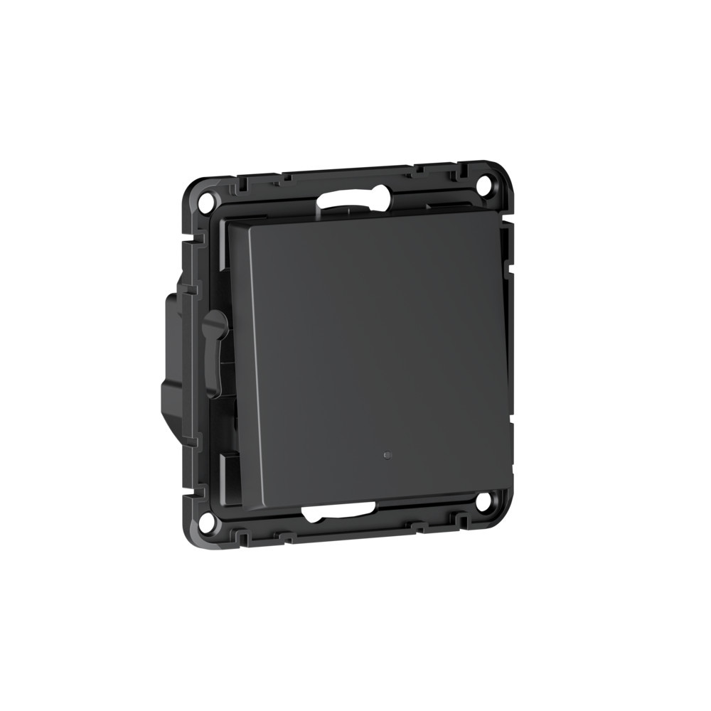 ATLASDESIGN SMART 1-кл. ВЫКЛЮЧАТЕЛЬ с подсв., Zigbee, сх.1, L+N, 10А, мех., КАРБОН