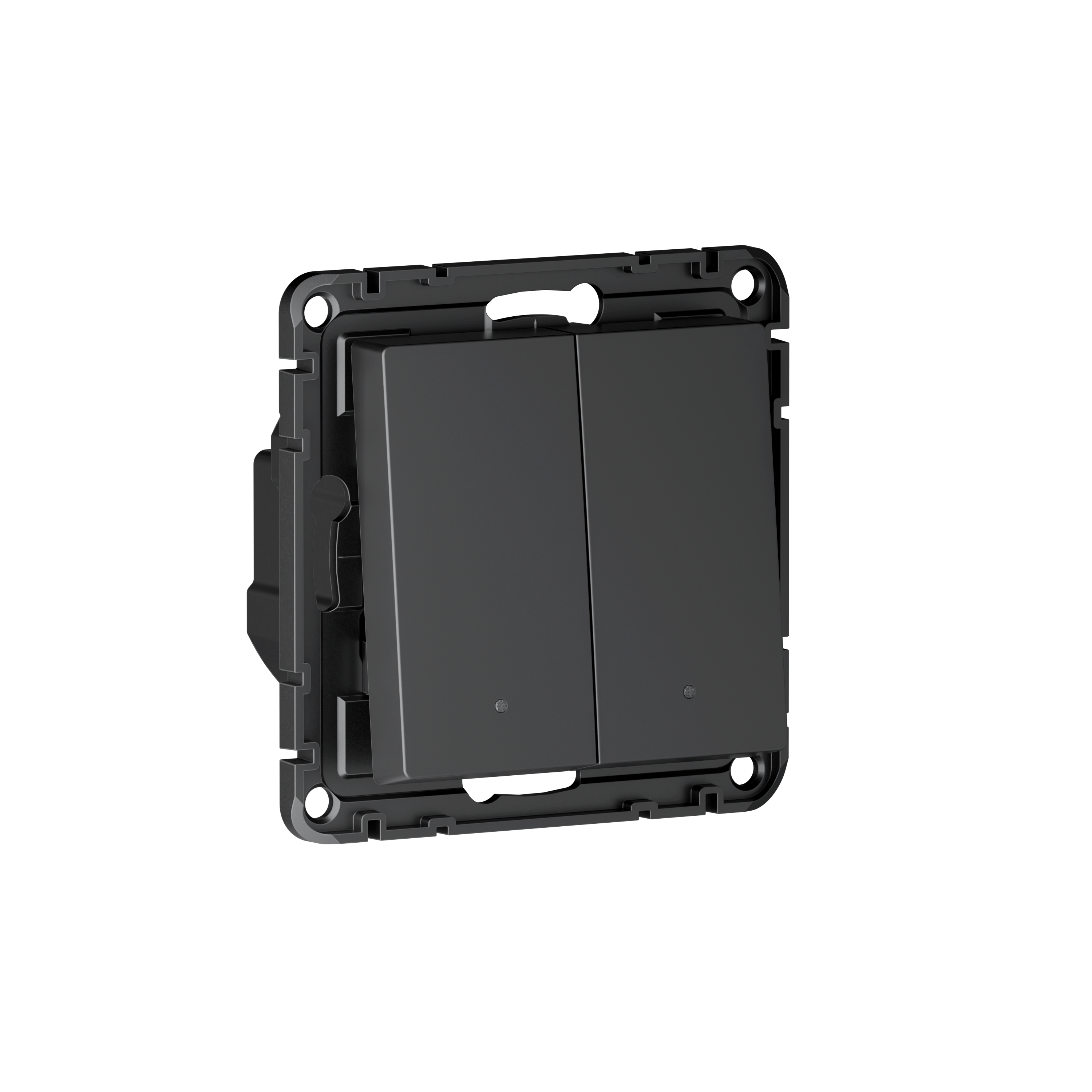 ATLASDESIGN SMART 2-кл. ВЫКЛЮЧАТЕЛЬ с подсв. с опц.нейтралью, Zigbee, сх.1, L(N), 10А, мех., КАРБОН