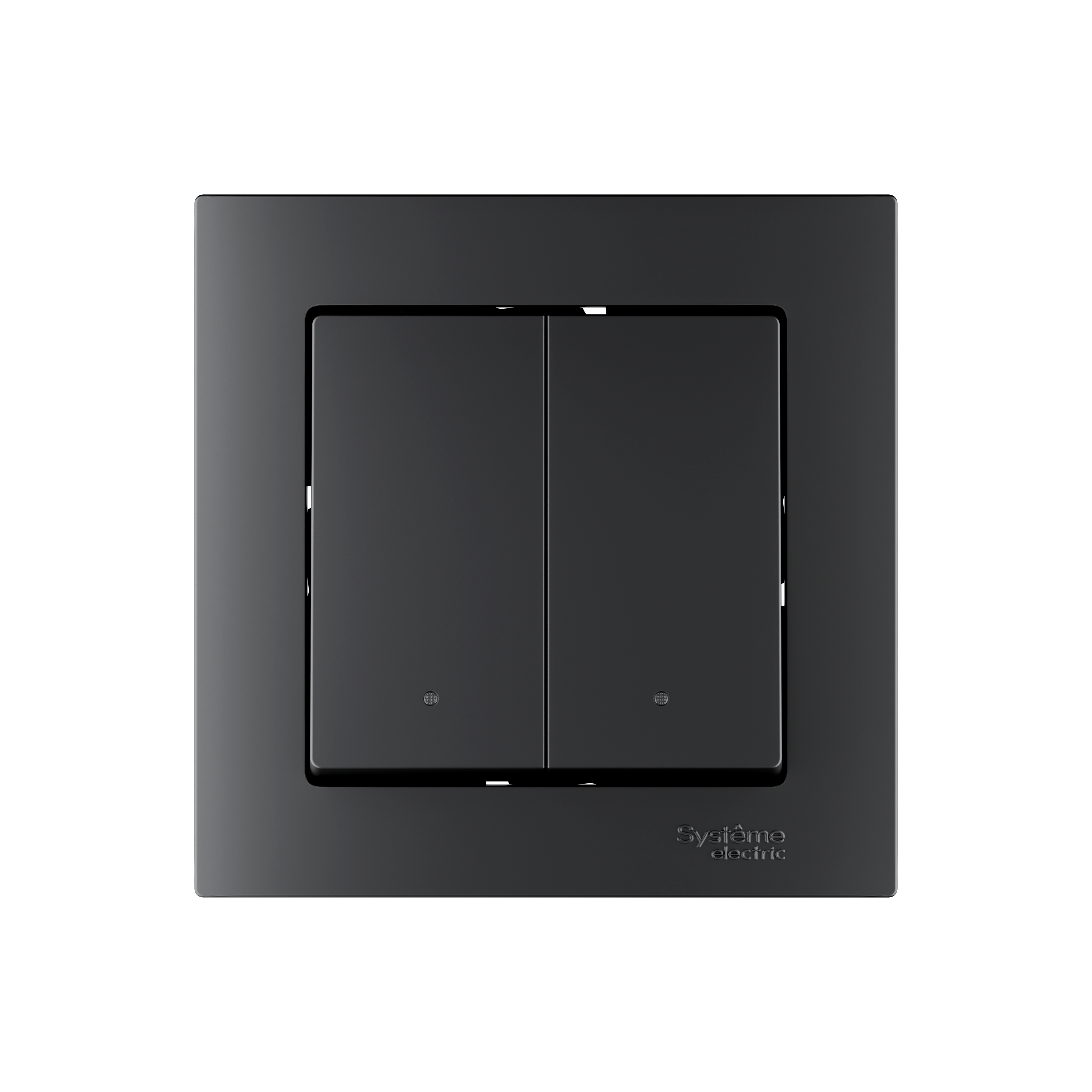 ATLASDESIGN SMART 2-кл. ВЫКЛЮЧАТЕЛЬ с подсв. с опц.нейтралью, Zigbee, сх.1, L(N), 10А, мех., КАРБОН