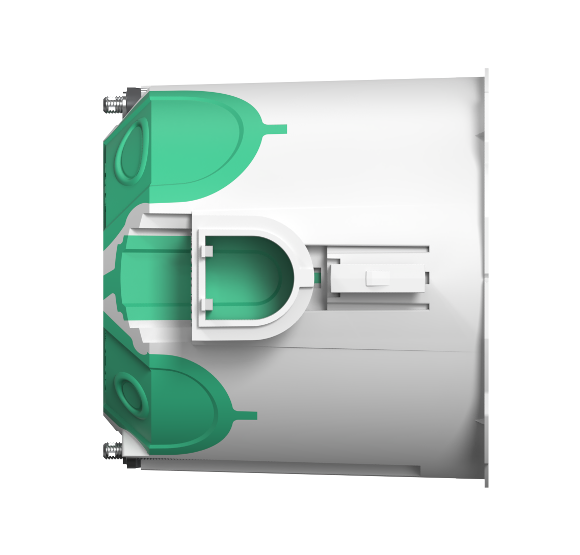 MultiBox Коробка установочная двухкомпонент. д/полых стен, под коронку D68 мм, глубина 65 мм БЕЛАЯ