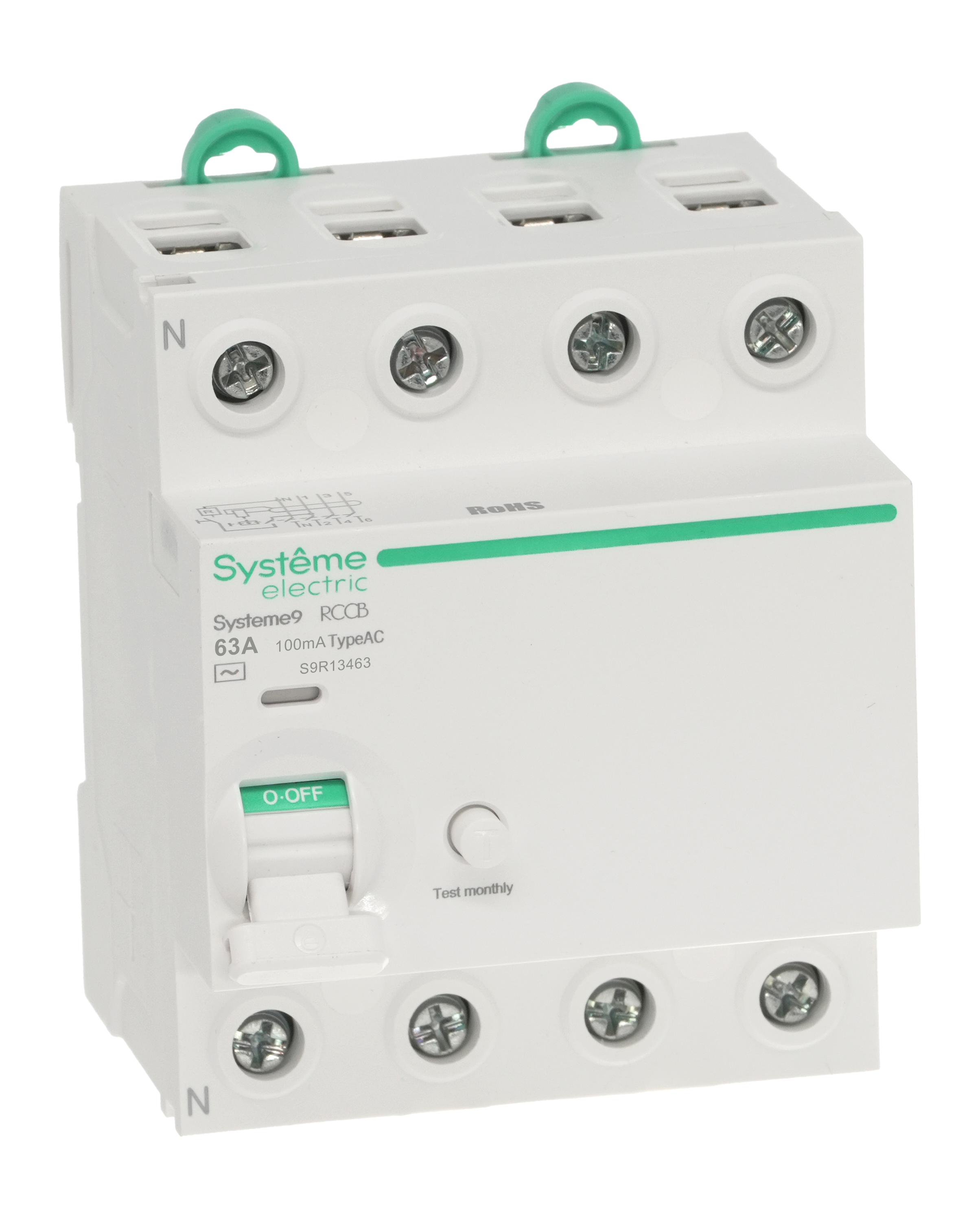 Systeme9 Выключатель дифференциального тока (ВДТ) 63A 4P 100мА Тип-AC 400В