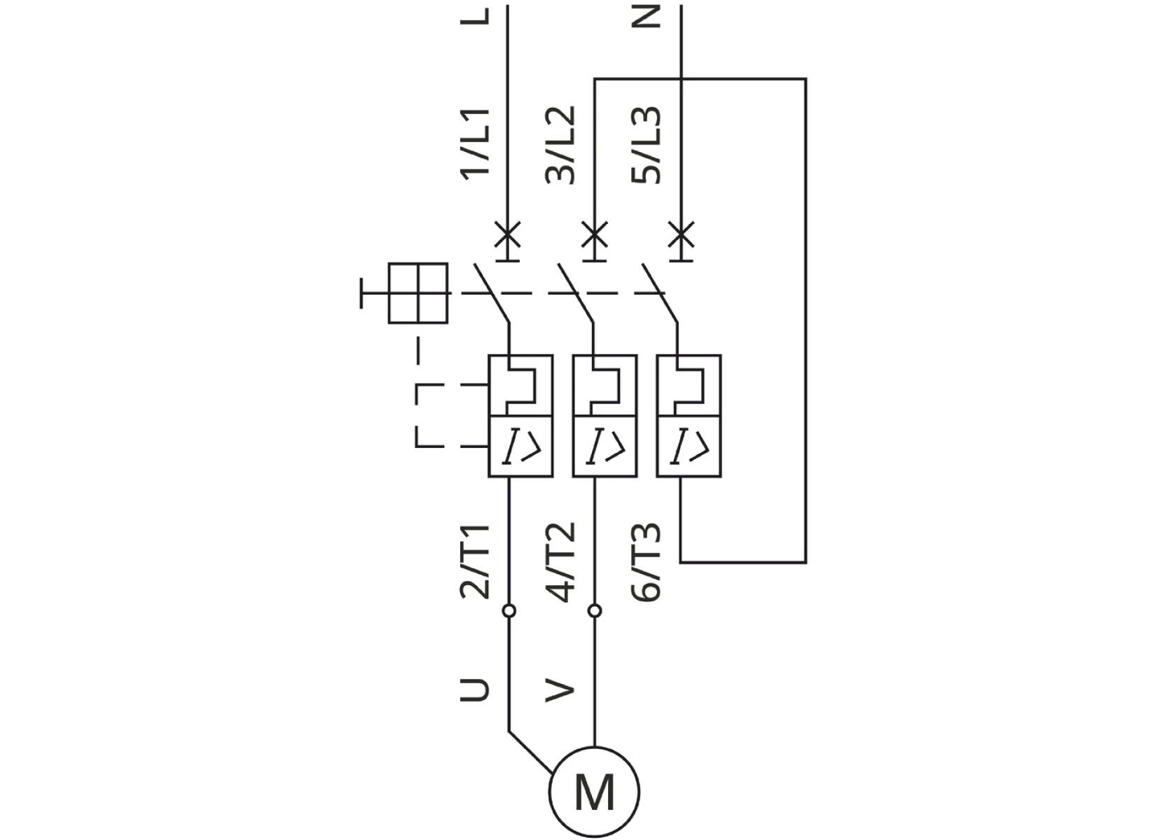 Подключение фазы через один полюс и нейтрали через два полюса