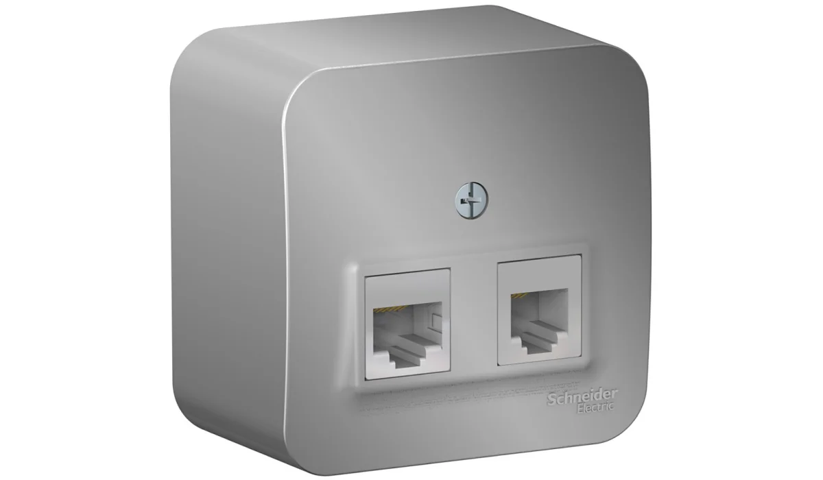 Розетка серии Blanca двойная RJ11+RJ45